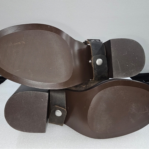 Zara distressed wide heeled leather ankle boots new with tags sz 6.5 brown - Picture 7 of 9